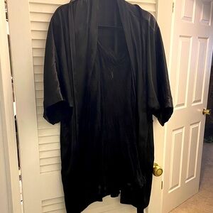 Black Satin Kimono Robe and lace nightie